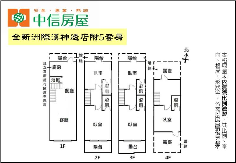 全新洲際漢神透店附5套房房屋室內格局與周邊環境