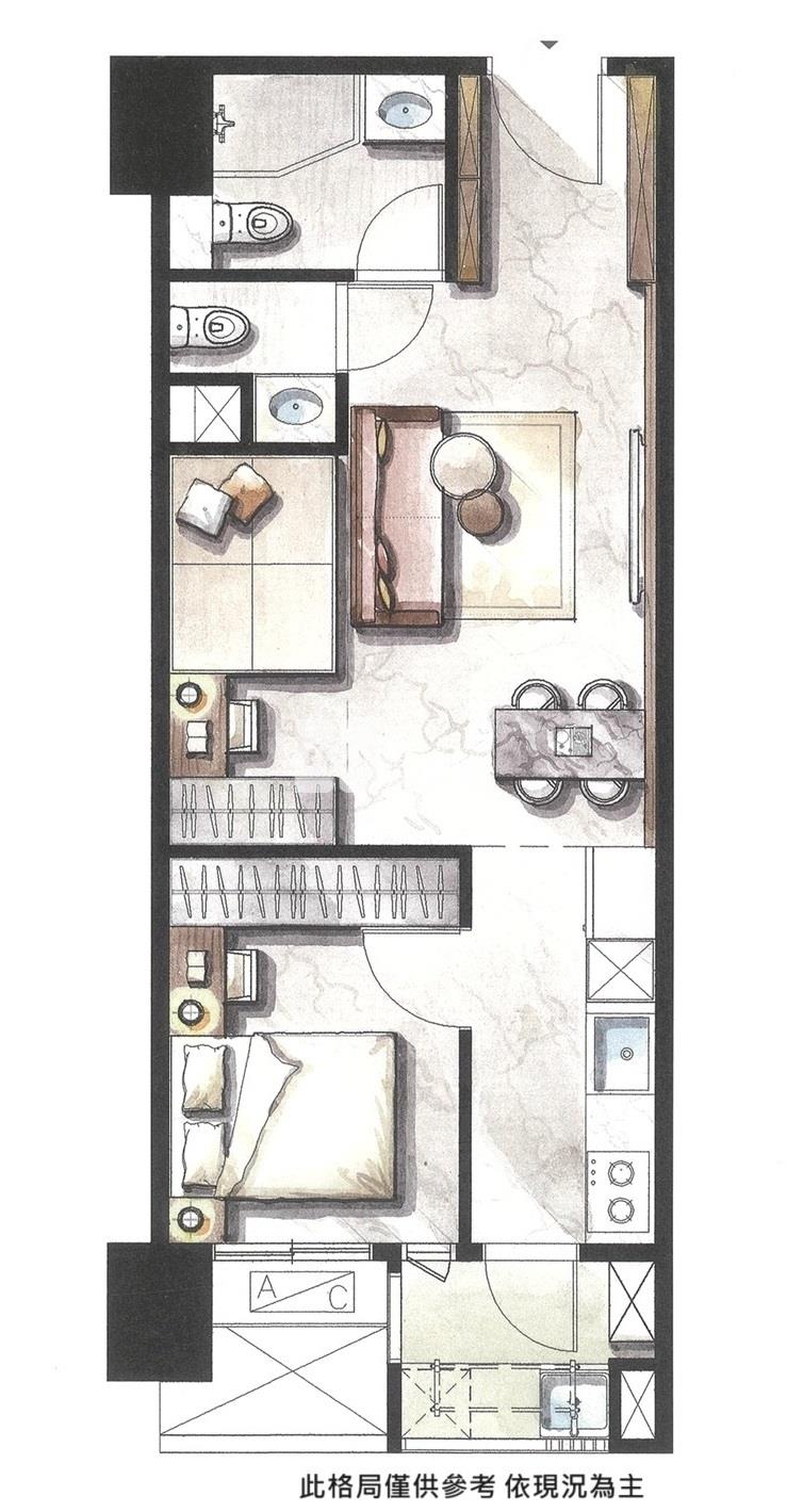 【神馬】青埔高鐵喜徠登A棟1+1房房屋室內格局與周邊環境