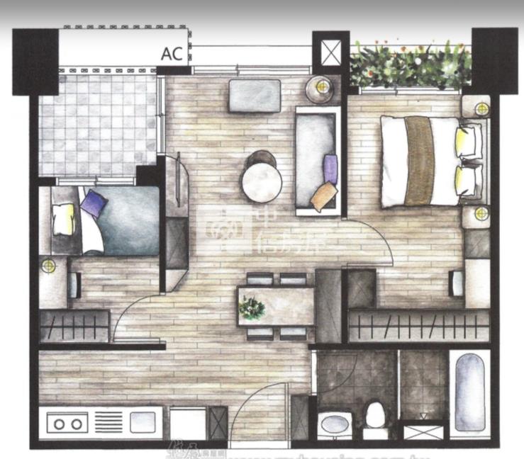桃園後站全新2房平車房屋室內格局與周邊環境