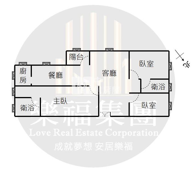 教育大學三樓3房美寓房屋室內格局與周邊環境