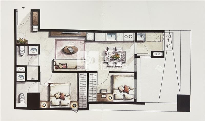 【安家】青埔高鐵IKEA黃金地段稀有邊間2房2衛車房屋室內格局與周邊環境