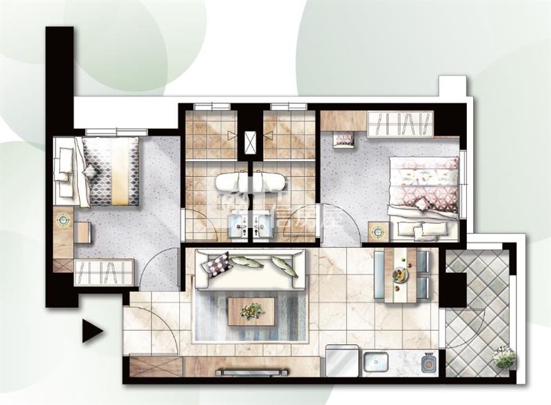 潮州八老爺全新2房華廈房屋室內格局與周邊環境