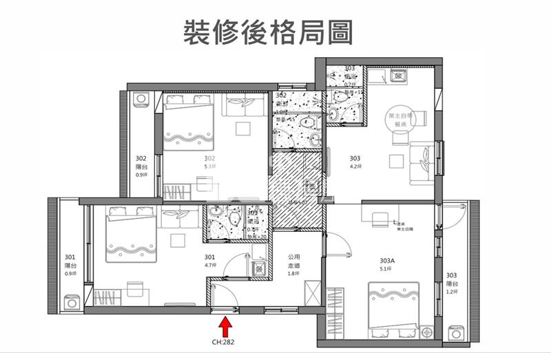 園區全新整理3投套房屋室內格局與周邊環境
