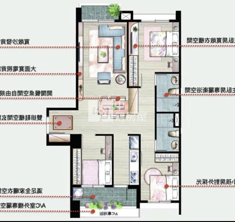 龍岡益展有福全新邊間景觀雙車位房屋室內格局與周邊環境