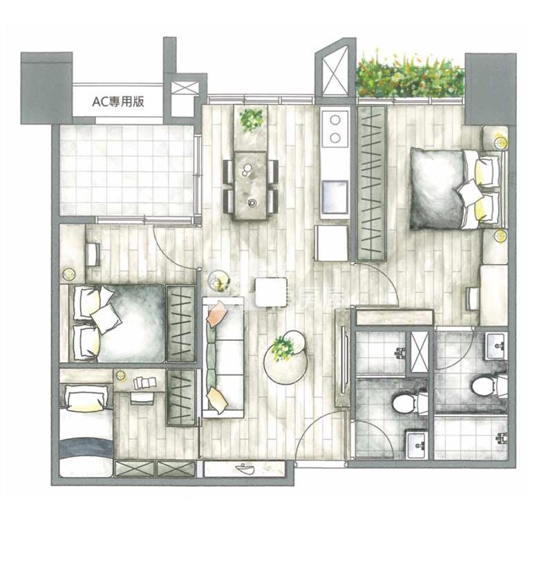 【神馬】璟都未來城-超值湖景2房車(C6)房屋室內格局與周邊環境