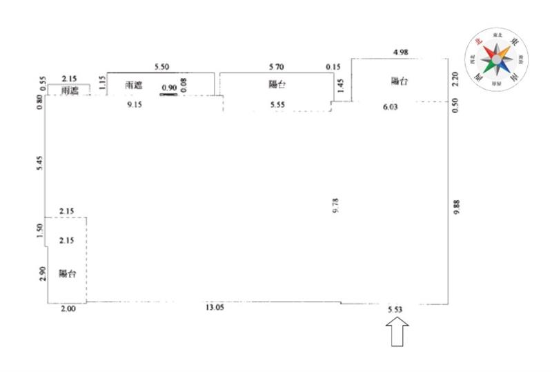 由鉅大謙甲棟毛胚雙平車房屋室內格局與周邊環境