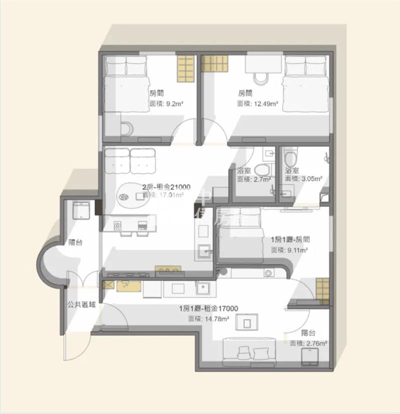 内壢國中精美北歐風收租3房房屋室內格局與周邊環境