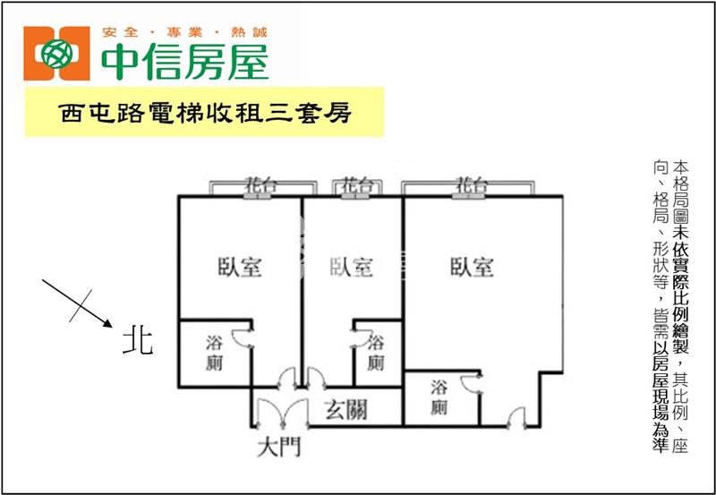 西屯路電梯收租三套房房屋室內格局與周邊環境