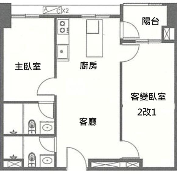 【神馬】(專任)A18青埔高鐵喜徠登3改2房車房屋室內格局與周邊環境