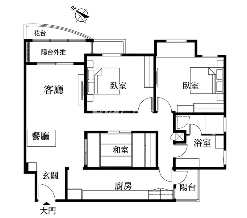 日昇大道大衛浴三房房屋室內格局與周邊環境