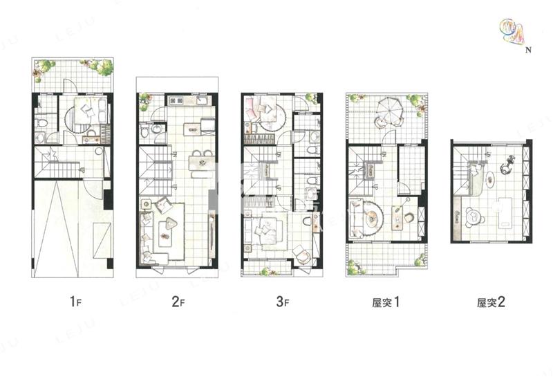 客運園區全新社區透天五房車房屋室內格局與周邊環境