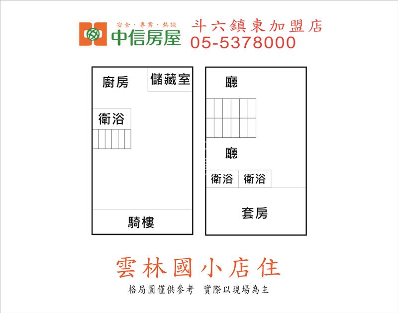雲林國小店住房屋室內格局與周邊環境