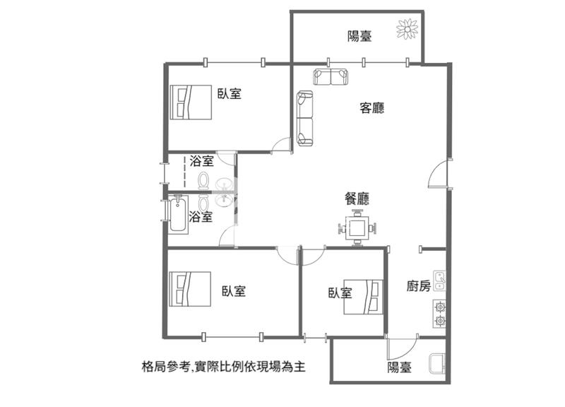 捷運A21環北站3房車房屋室內格局與周邊環境