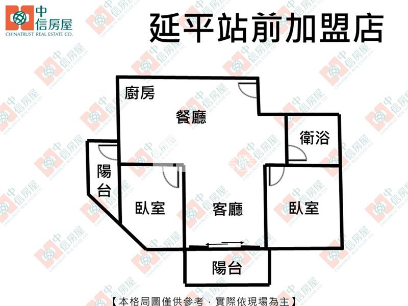 清大雙星景觀大兩房房屋室內格局與周邊環境