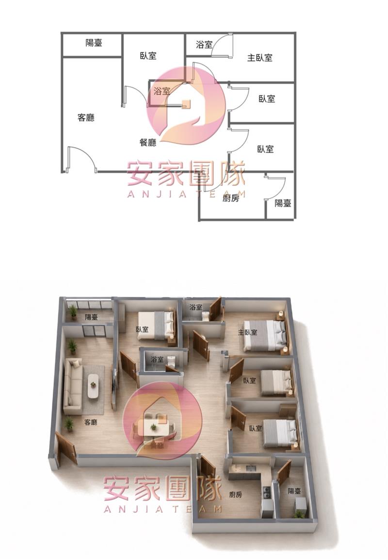 【安家】美京大廈中正公園景觀大四房房屋室內格局與周邊環境