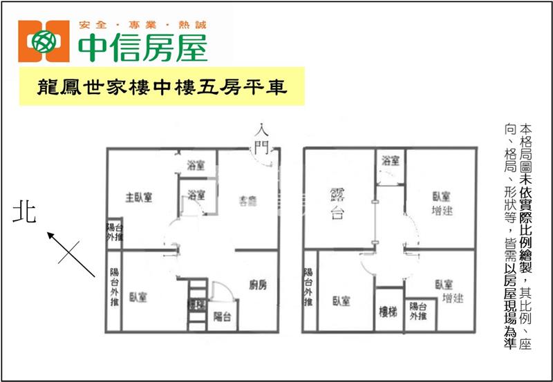 龍鳳世家樓中樓五房平車房屋室內格局與周邊環境