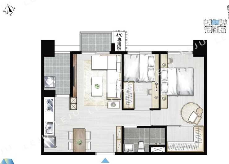 觀音保障精品兩房+車位(和境寓見)房屋室內格局與周邊環境