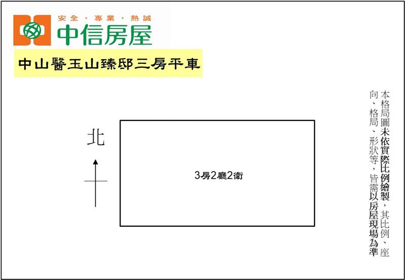 中山醫玉山臻邸三房平車房屋室內格局與周邊環境