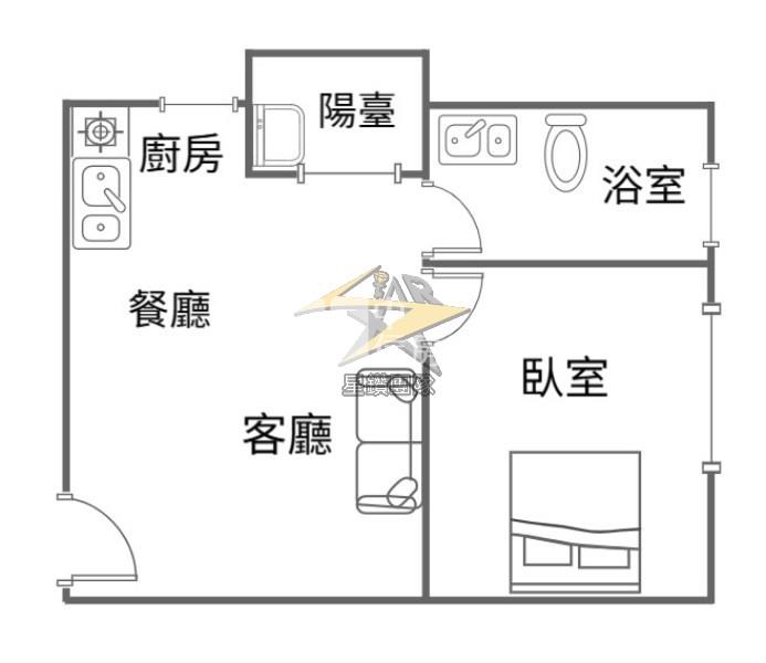 【星鑽】高鐵A18低總價質感住辦宅1房1廳房屋室內格局與周邊環境