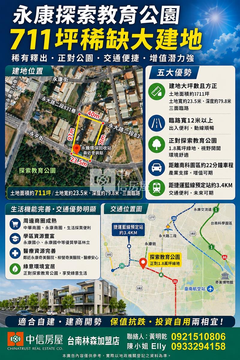 永康探索教育公園711坪稀缺大建地房屋室內格局與周邊環境