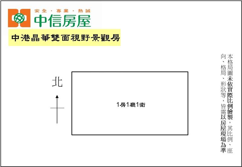 中港晶華雙面視野景觀房(B)房屋室內格局與周邊環境