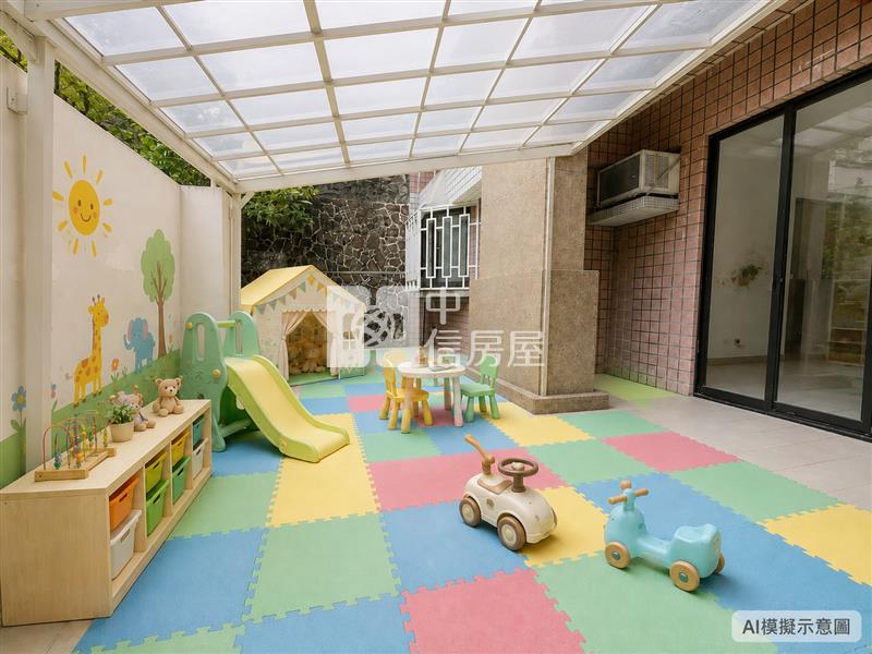 長庚商圈稀有3房庭院1樓平面車位| 裝潢為AI模擬示意圖房屋室內格局與周邊環境