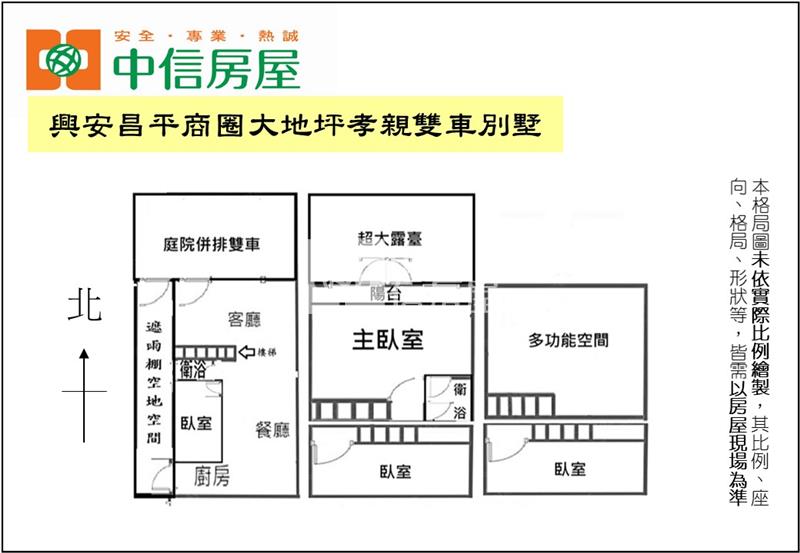 興安昌平商圈大地坪孝親雙車別墅房屋室內格局與周邊環境