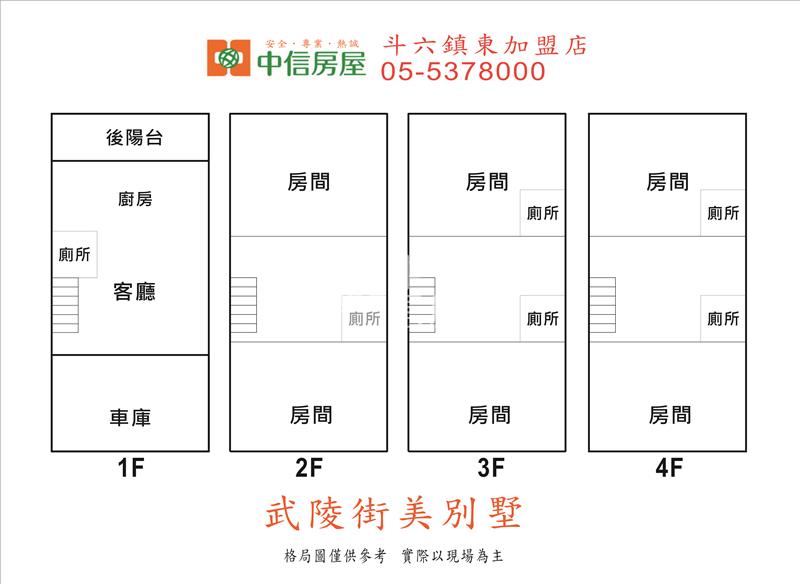 斗六武陵街美別墅房屋室內格局與周邊環境