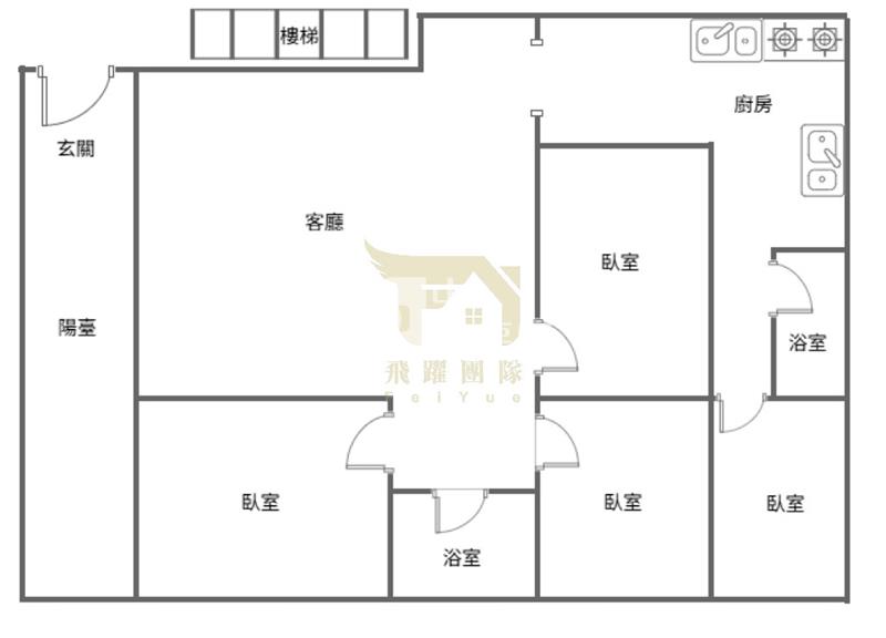 內壢火車站/4房美寓/大前陽台/雙衛浴開窗房屋室內格局與周邊環境