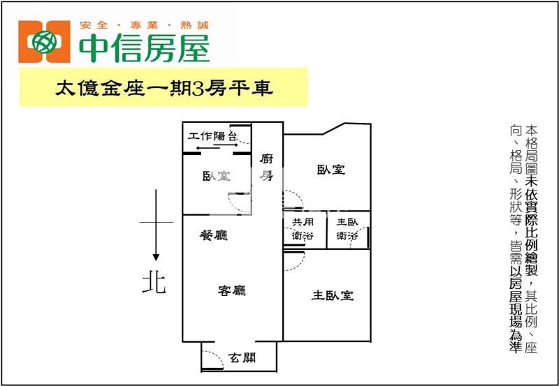 太億金座一期3房平車房屋室內格局與周邊環境