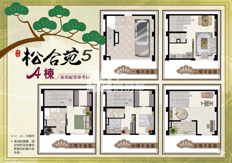 大園/全新電梯別墅/松合苑5房屋室內格局與周邊環境