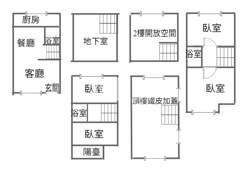 八德大福街邊間4樓透天房屋室內格局與周邊環境