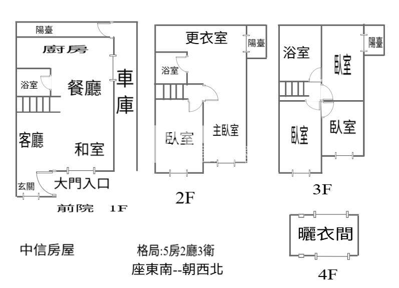 渴望園區5房別墅房屋室內格局與周邊環境