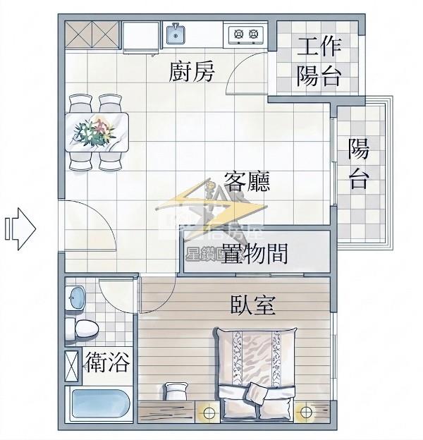 【星鑽】近青埔低總價景觀2房車房屋室內格局與周邊環境