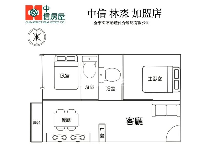 新市核心質感裝潢兩房平車宅房屋室內格局與周邊環境