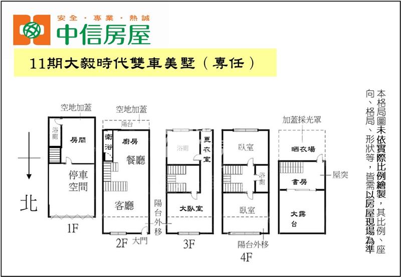 11期大毅時代雙車美墅(專任)房屋室內格局與周邊環境