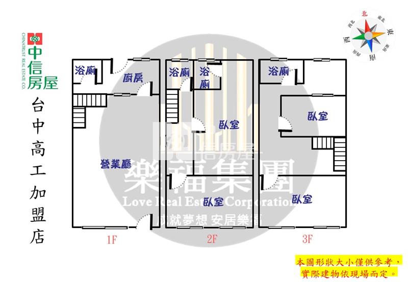 大里中興商圈臨路美整理透天店住房屋室內格局與周邊環境