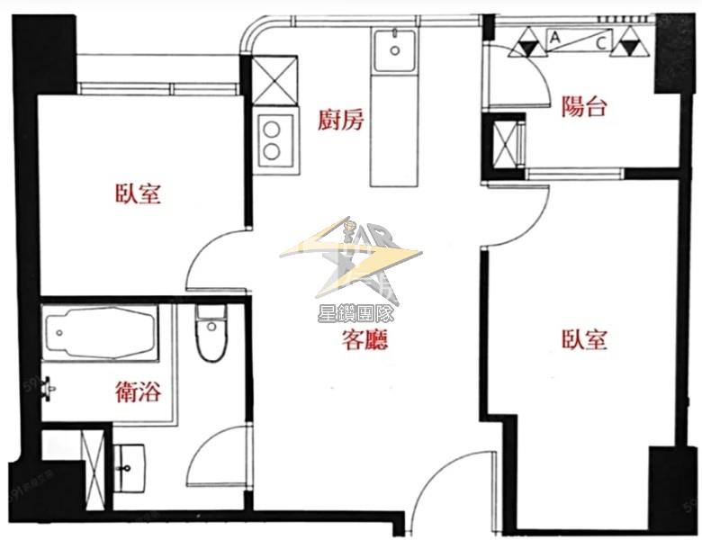 【星鑽】A18新森活水岸美裝潢大2房車房屋室內格局與周邊環境