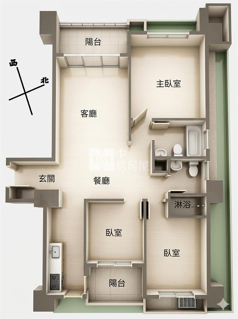 【奔馳】誠佳品學三房車房屋室內格局與周邊環境