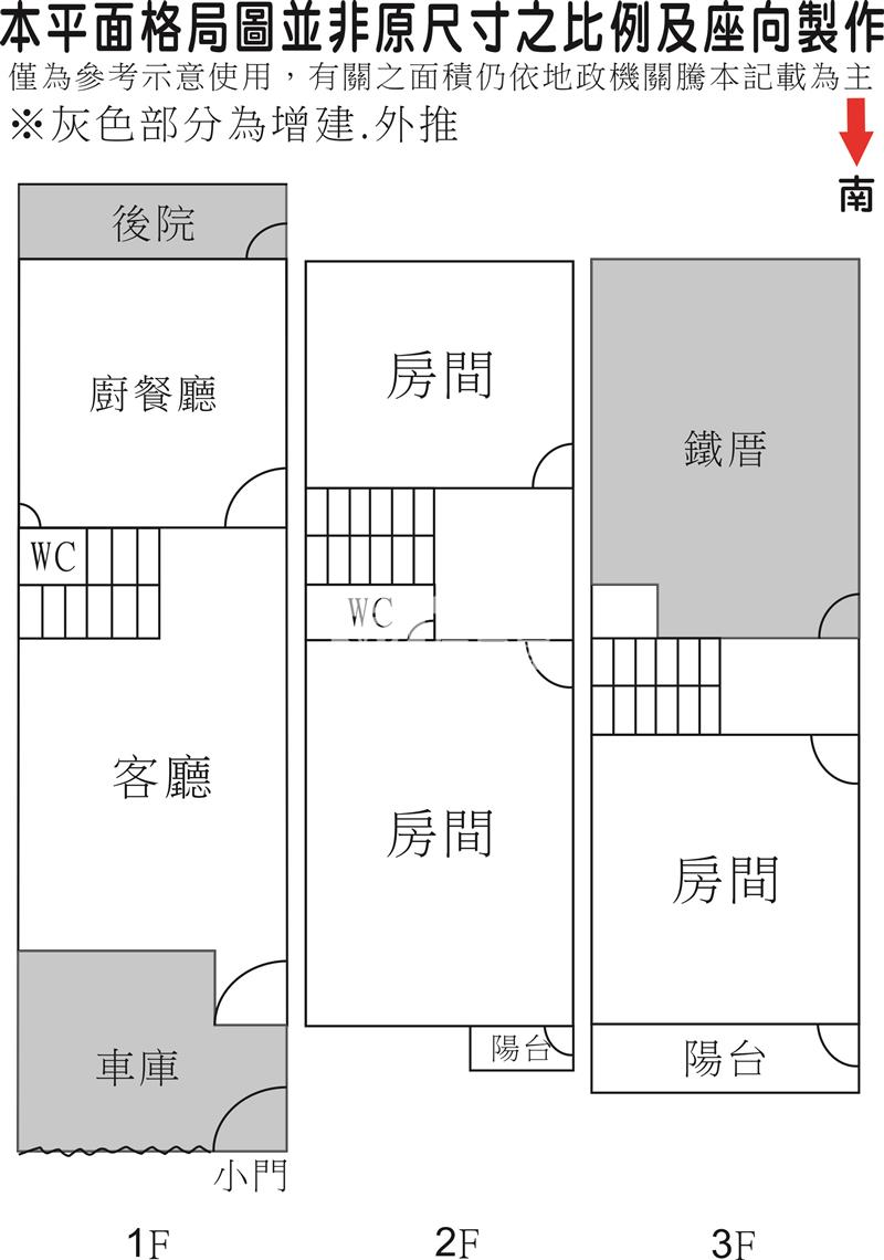 近保西國小傳統車庫透天房屋室內格局與周邊環境