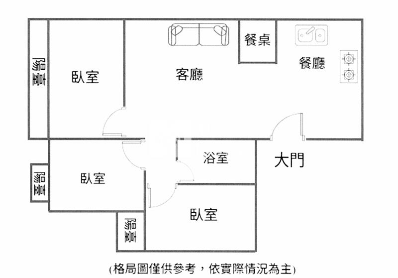 蘭潭DC美三房房屋室內格局與周邊環境