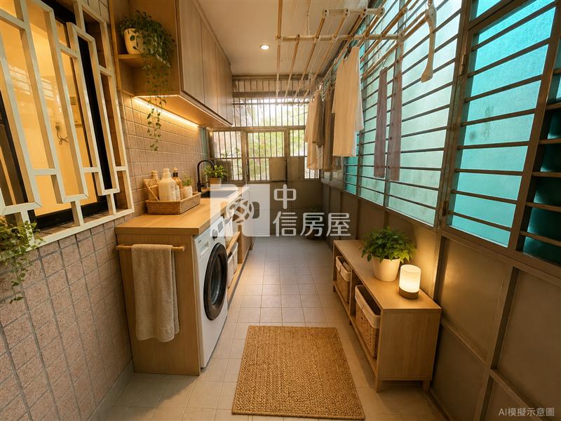 長庚商圈稀有3房庭院1樓平面車位| 裝潢為AI模擬示意圖房屋室內格局與周邊環境