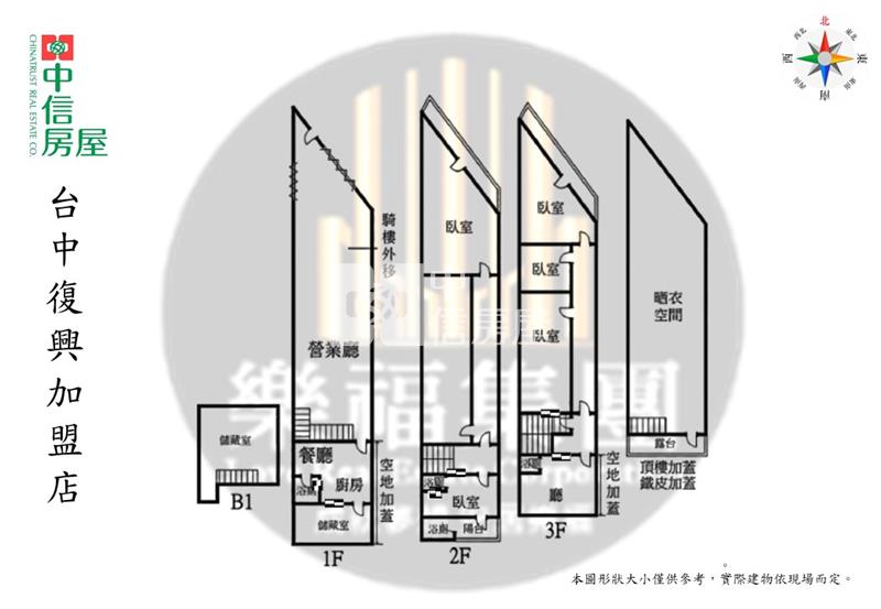 建國市場建成路角間透天店面房屋室內格局與周邊環境