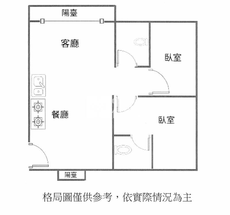 麻魚寮美銓車位兩房房屋室內格局與周邊環境