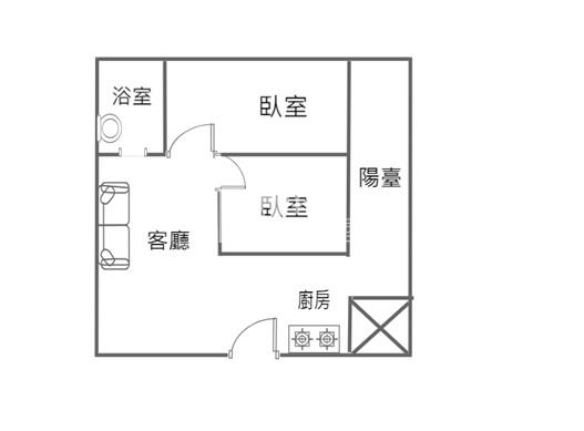 勝利生活圈自在溫馨2房房屋室內格局與周邊環境