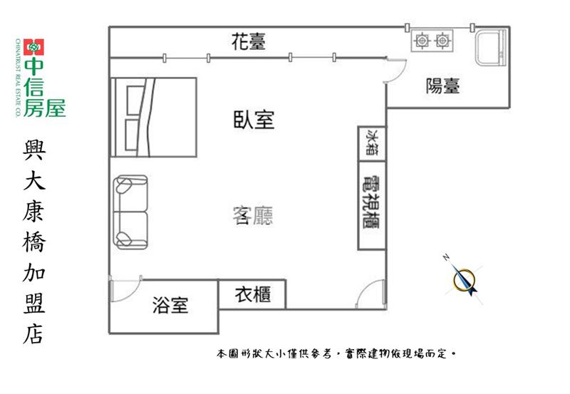一中商圈|電梯已更新美套房|有廚房×獨洗曬×零公設房屋室內格局與周邊環境