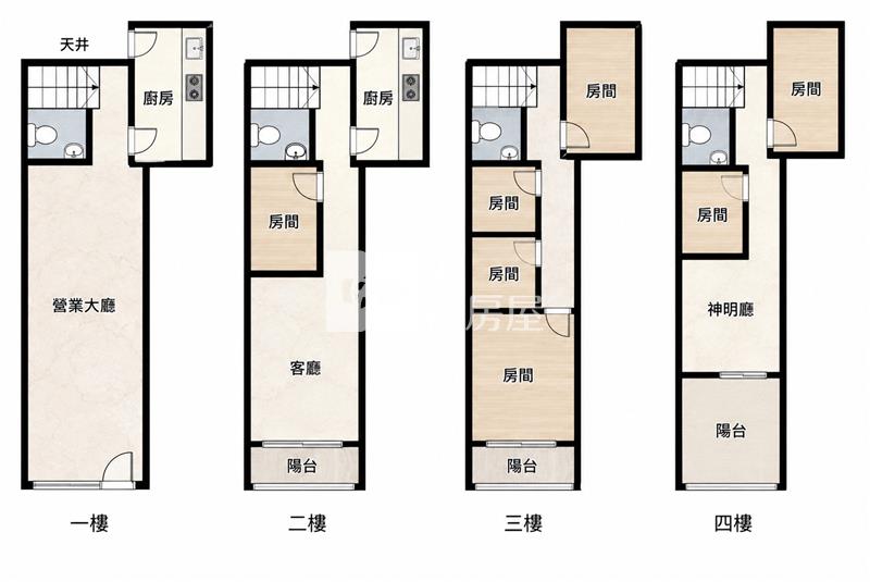 內壢前站透天店面房屋室內格局與周邊環境