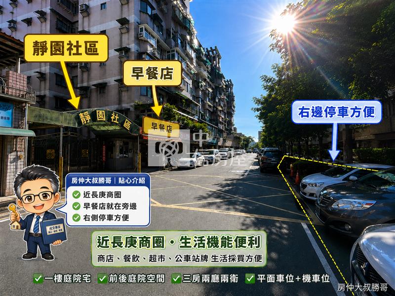 近長庚商圈｜稀有庭院宅・無障礙友善・大平面車位房屋室內格局與周邊環境