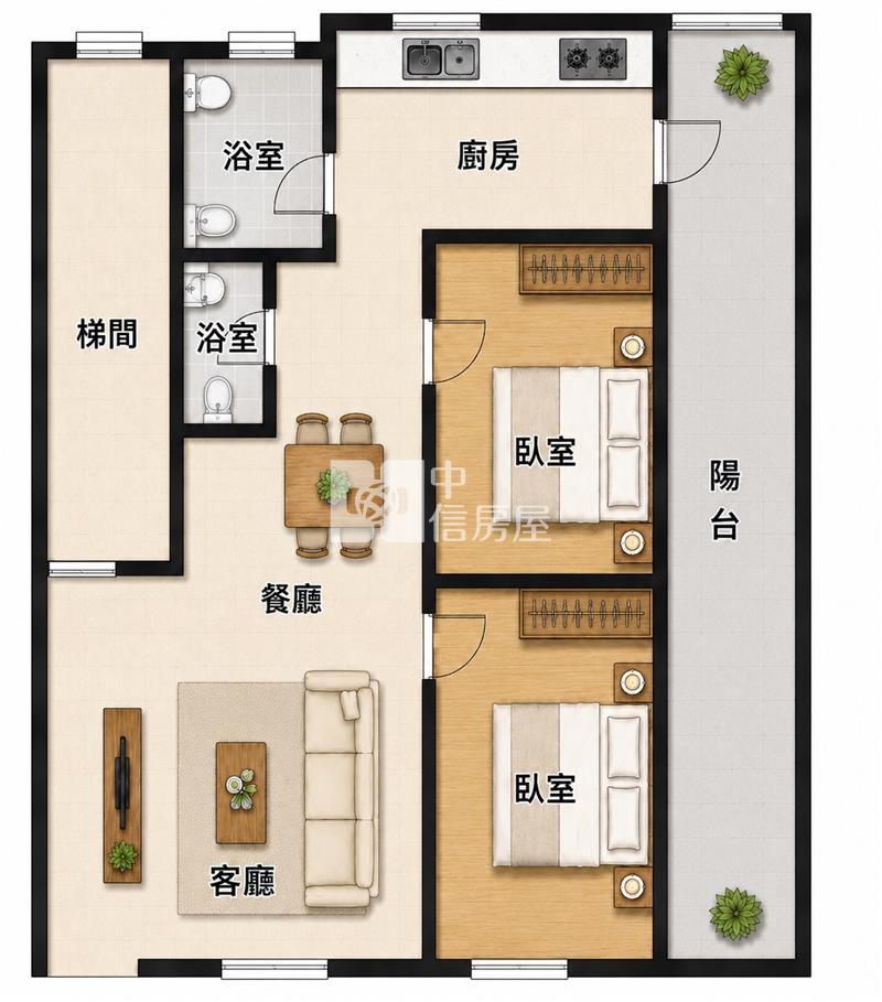 【冠軍商仲】仁一路市區2房房屋室內格局與周邊環境