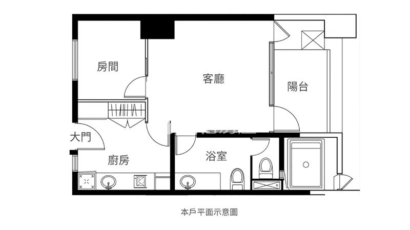 凱三高樓層美裝潢1+1房房屋室內格局與周邊環境